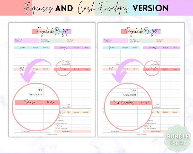 Paycheck Budget Planner, EDITABLE Budget by Paycheck Template, PDF Printable Budget Tracker, Finance Planner, Zero Based Budget Sheet Binder