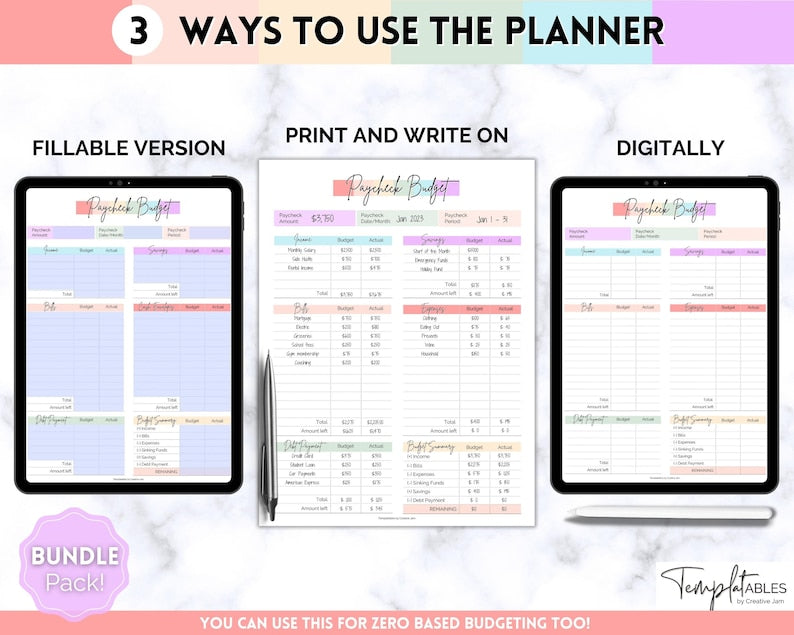 Paycheck Budget Planner, EDITABLE Budget by Paycheck Template, PDF Printable Budget Tracker, Finance Planner, Zero Based Budget Sheet Binder